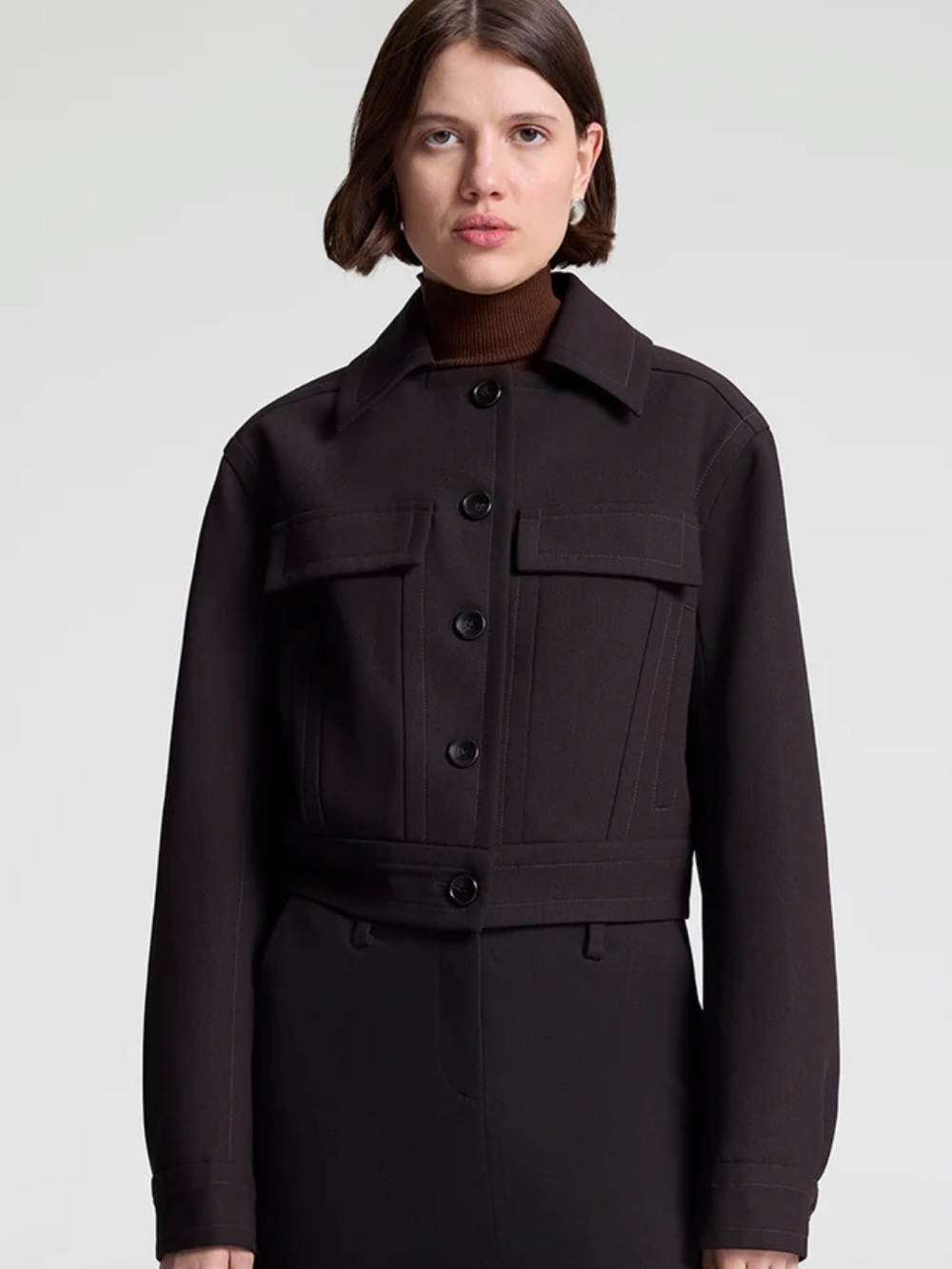 A.L.C. Women's Blake wool-blend tailored crop blazer jacket - Picture 5 of 7
